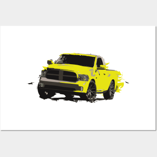 Dodge Ram yellow pickup truck Posters and Art
